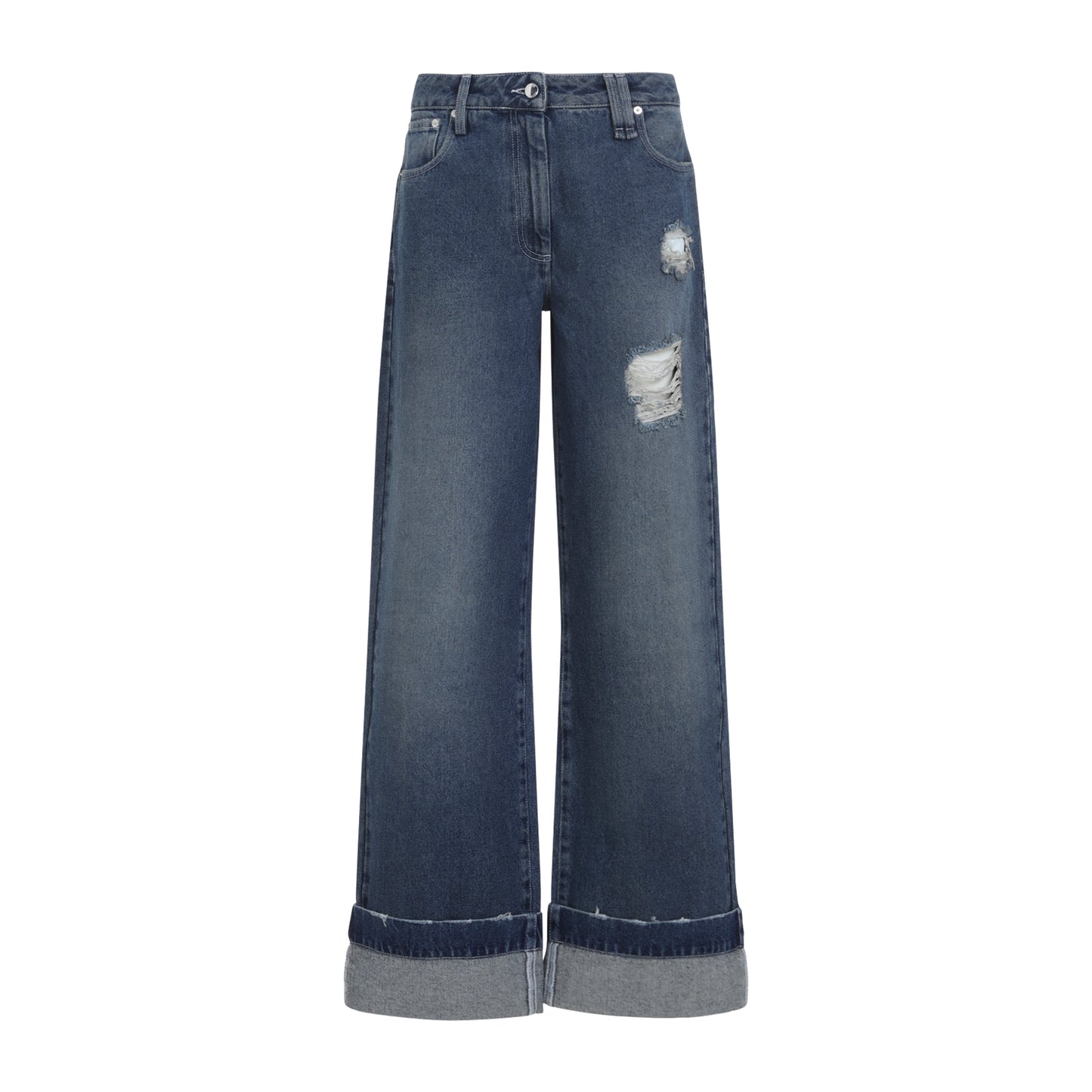 distressed straight leg jeans-image-2