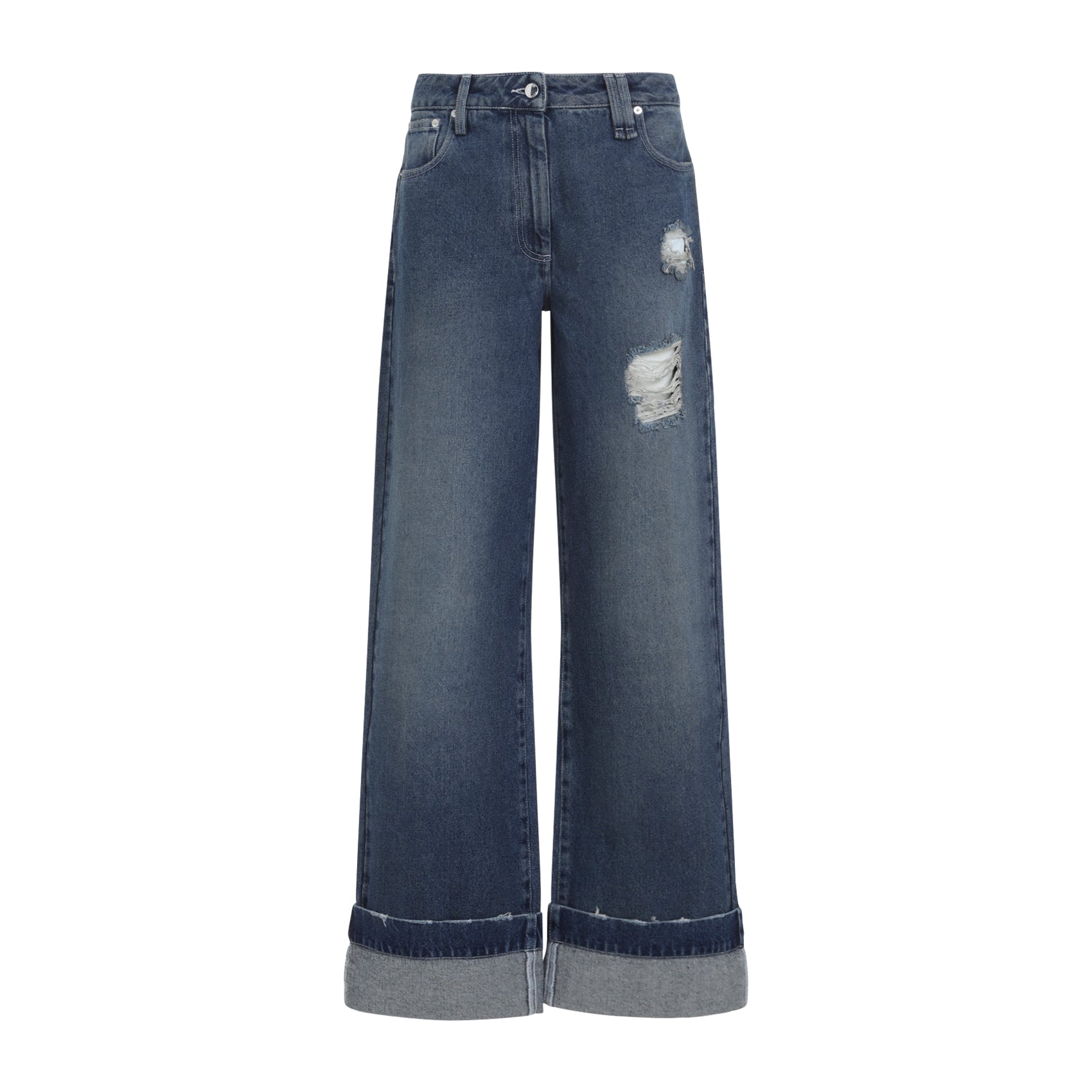 distressed straight leg jeans-image-2