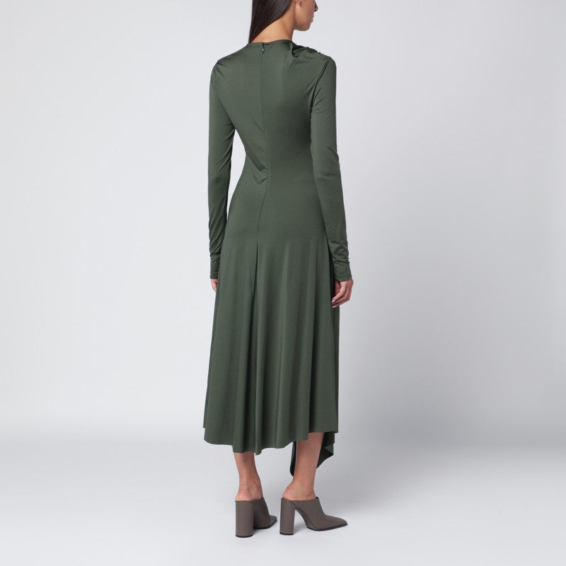 Midi dress in oregano green with interlace
