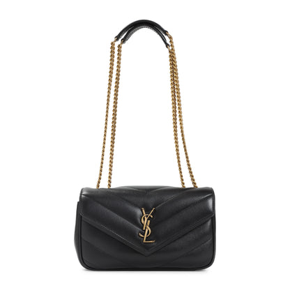 Black LouLou Lamb Leather Shoulder Bag