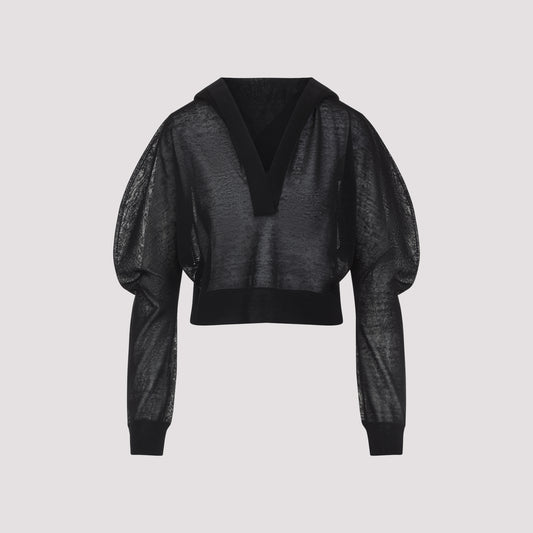 alaïa long sleeves hooded top-image-1