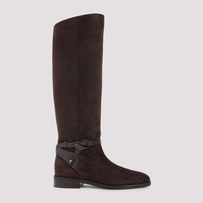 suede lawton kb flat boots-image-1