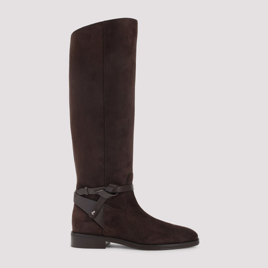 suede lawton kb flat boots-image-1