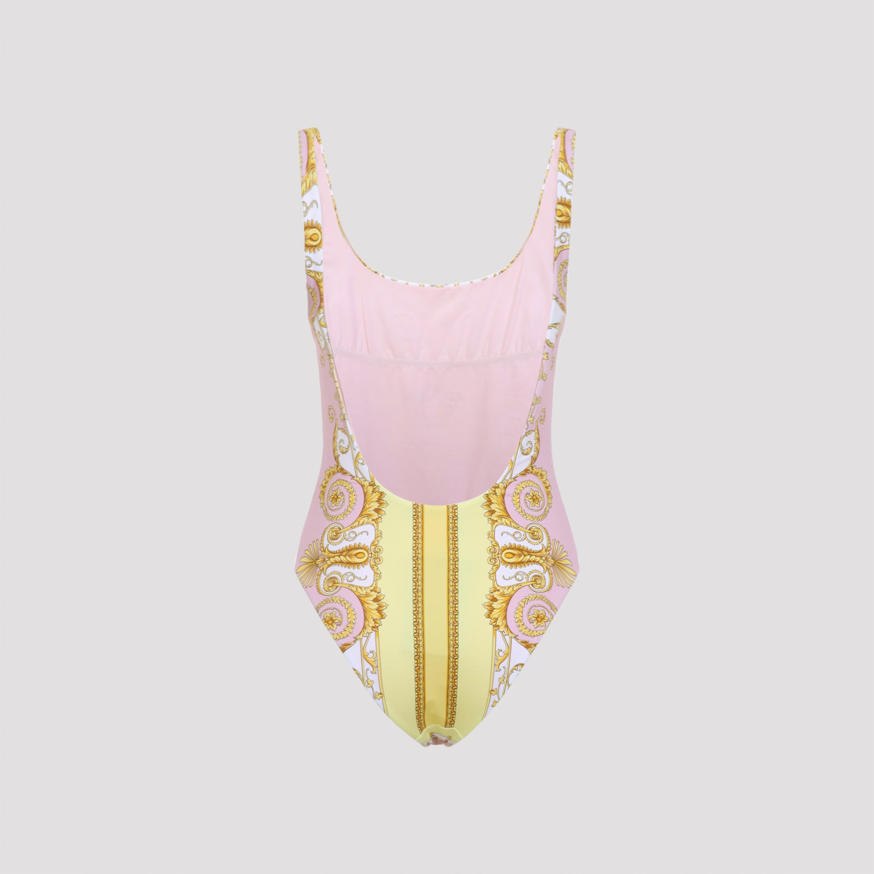 Yellow and Pink Polyester One-Piece