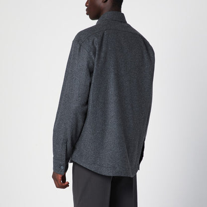Grey Wool Blend Overshirt