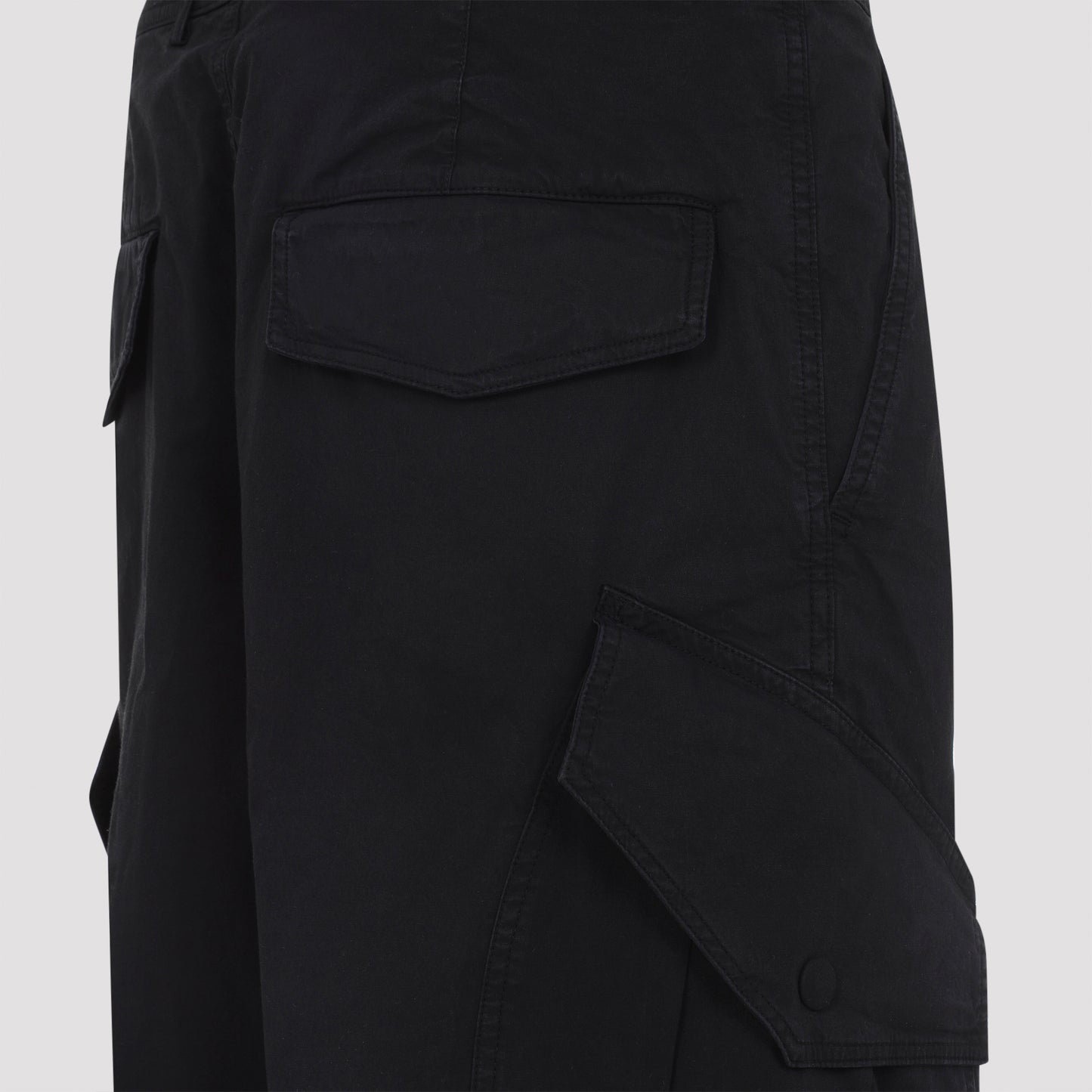 Black Cotton Paxer Bis Cargo Pants