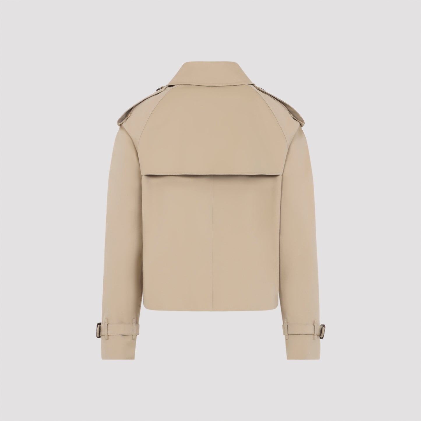 Honey Beige Cotton Haltye Short Trench