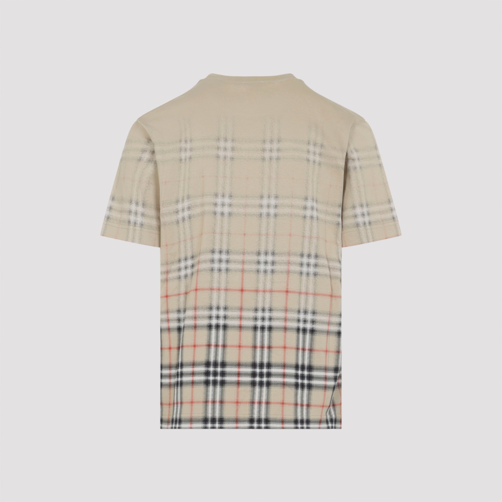 Sand Ip Check Beige Cotton Ryan Degrade T-Shirt