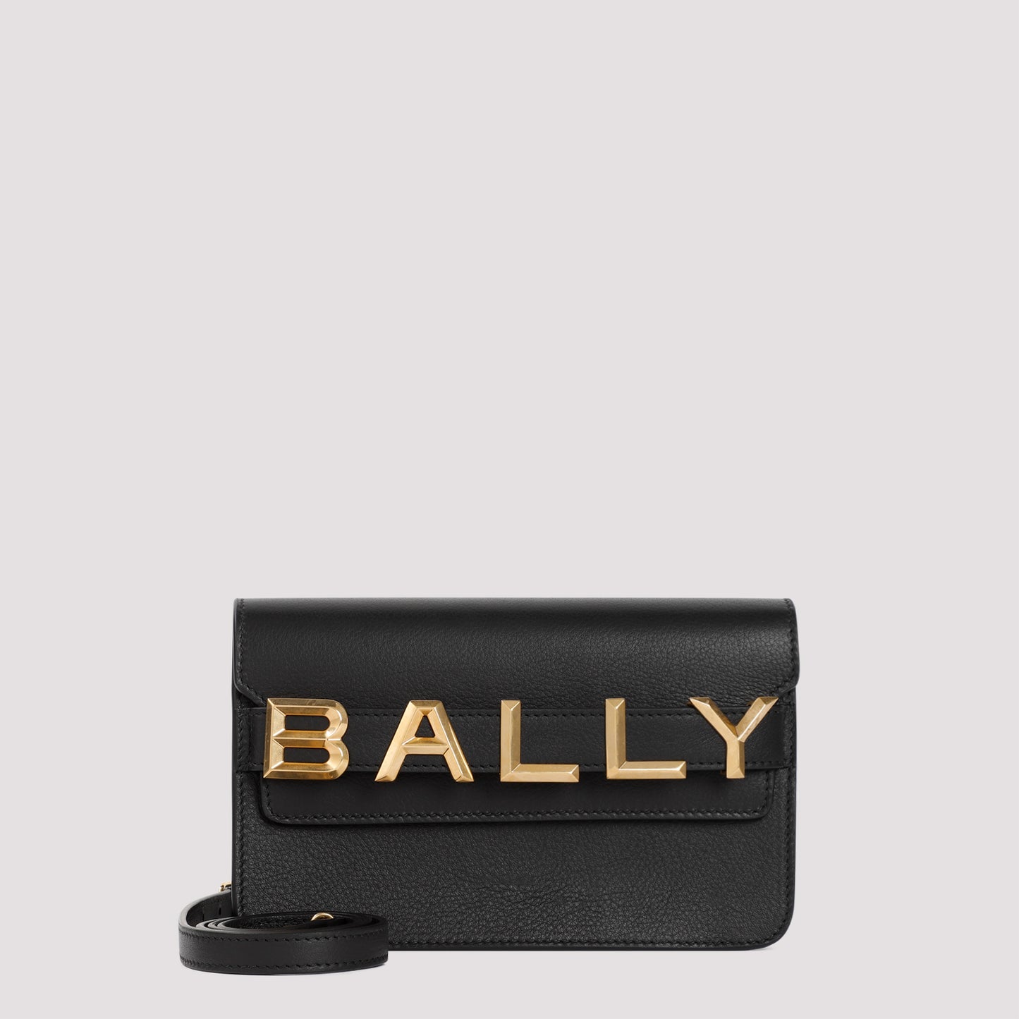 logo grained calf leather shoulder bag-image-1