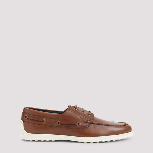 Teak Brown Leather Boat Loafer