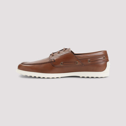 Teak Brown Leather Boat Loafer