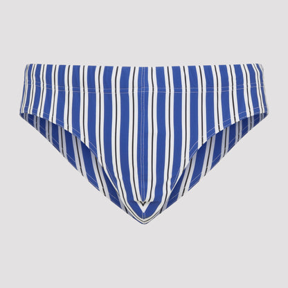 Combo Blue White Regimental Stripe Swim Brief