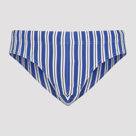 Combo Blue White Regimental Stripe Swim Brief