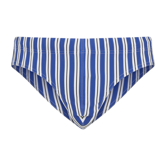 Combo Blue White Regimental Stripe Swim Brief