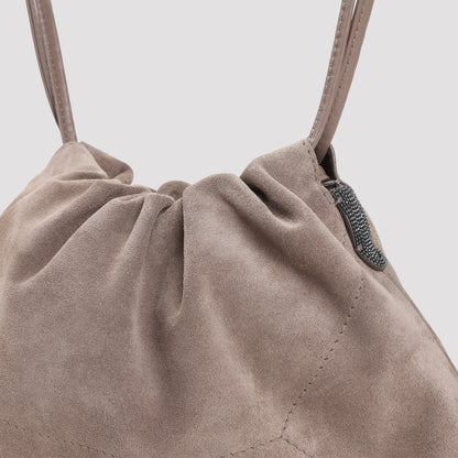 Shore Brown Suede Leather Cross Body Bag