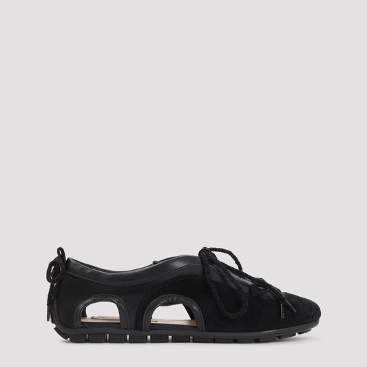 Black Cutout Ballerina Grip Trained Sneakers