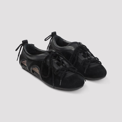 Black Cutout Ballerina Grip Trained Sneakers