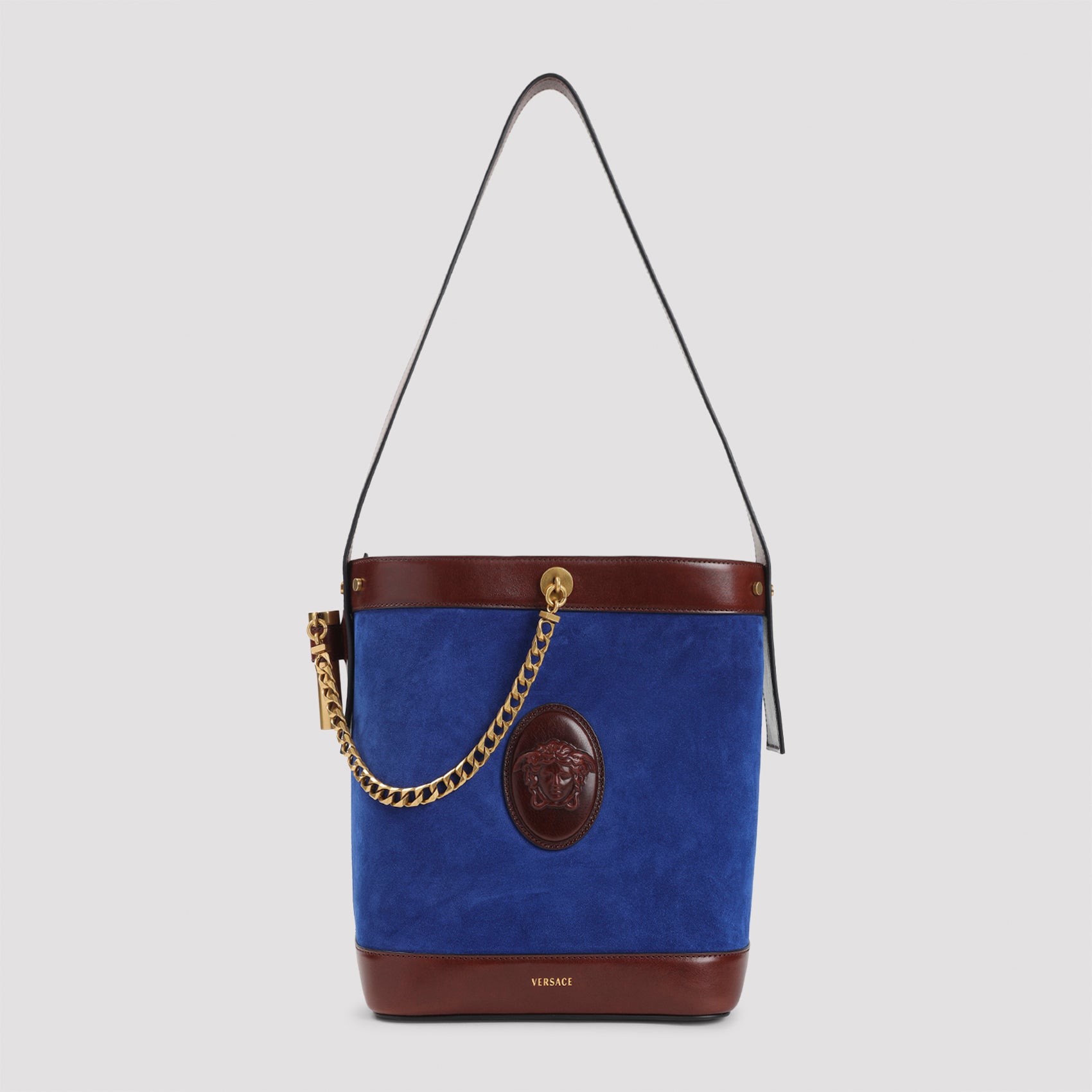 Palissandro Blue Goat Leather Small Bucket Handbag