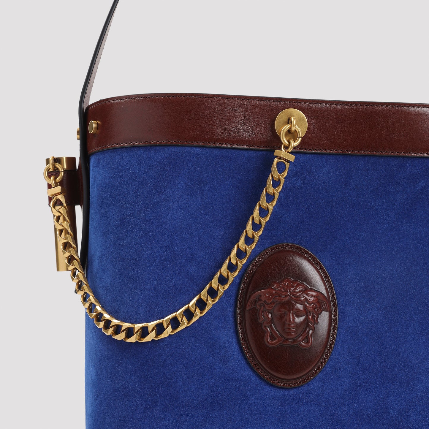 Palissandro Blue Goat Leather Small Bucket Handbag