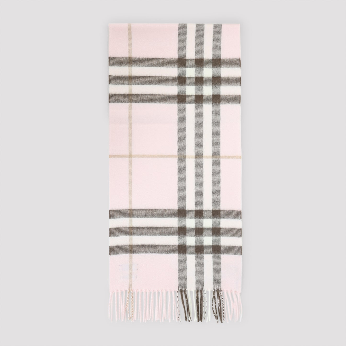 Bow Pink Cashmere Giant Check Scarf