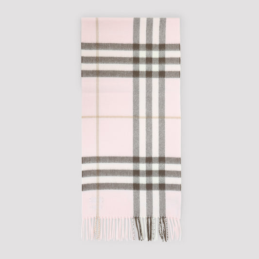 Bow Pink Cashmere Giant Check Scarf