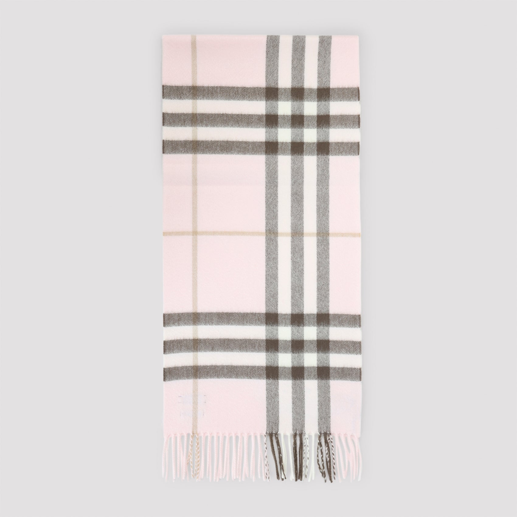 Bow Pink Cashmere Giant Check Scarf