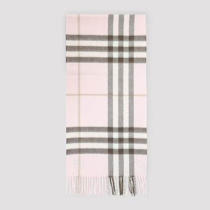 Bow Pink Cashmere Giant Check Scarf
