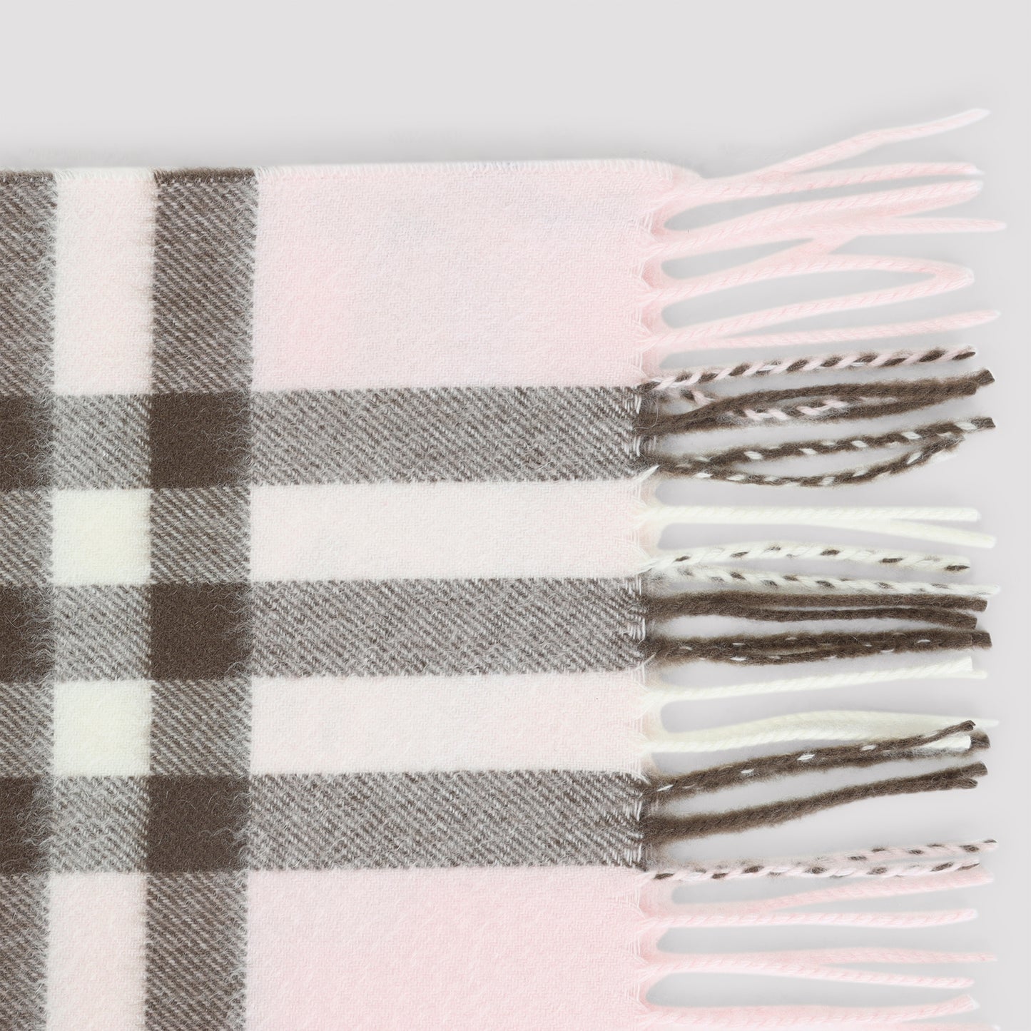 Bow Pink Cashmere Giant Check Scarf