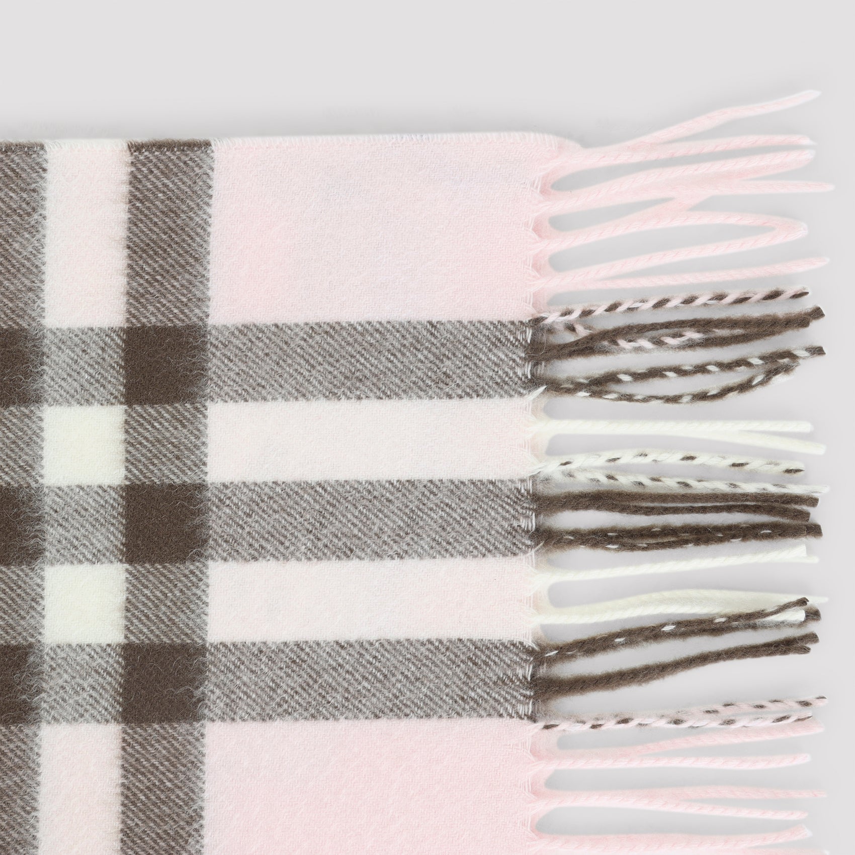 Bow Pink Cashmere Giant Check Scarf