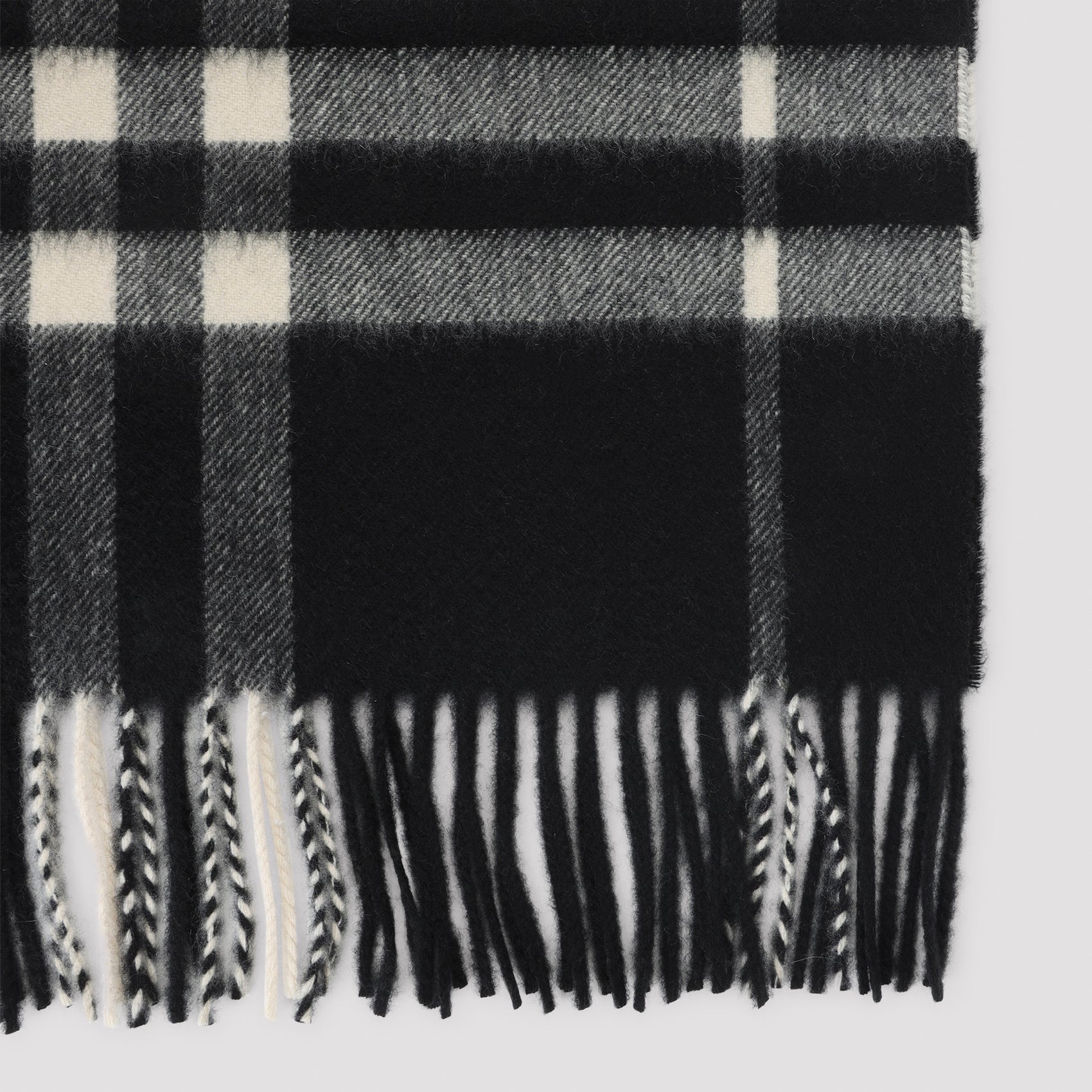 Black Calico Cashmere Check Scarf