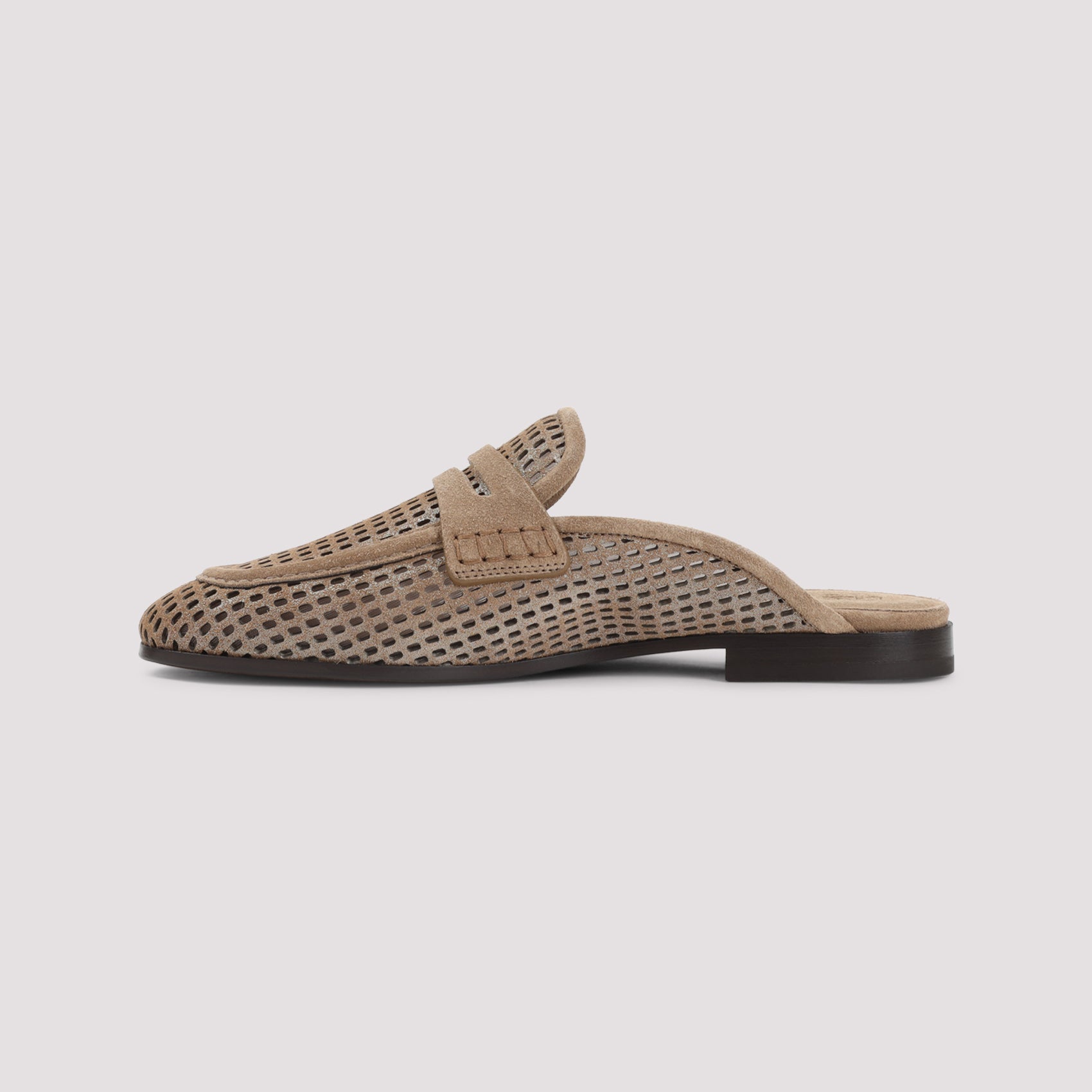 Brown Suede Leather Mules