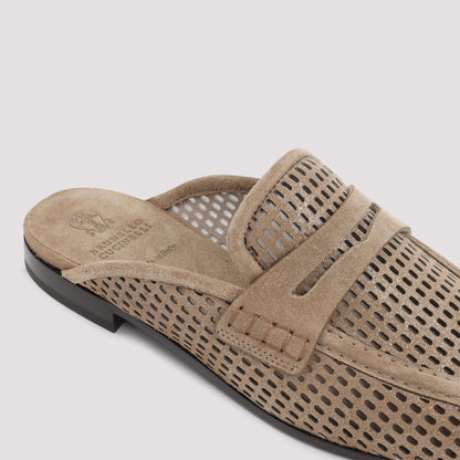 Brown Suede Leather Mules