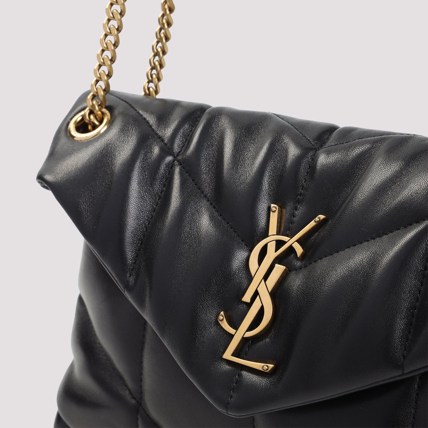 Black Puffer Small Leather Handbag