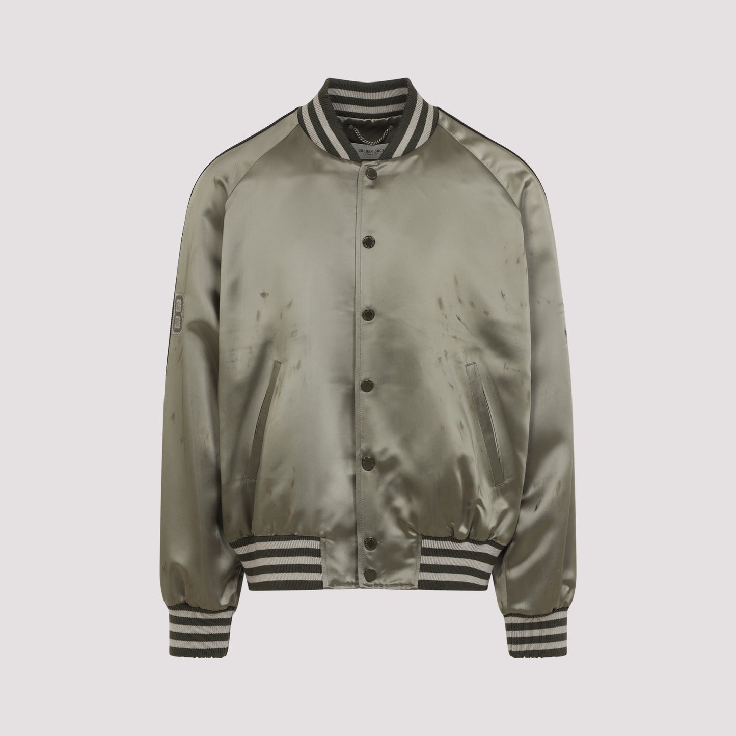 Forest Green Acetate Bomber Jacket