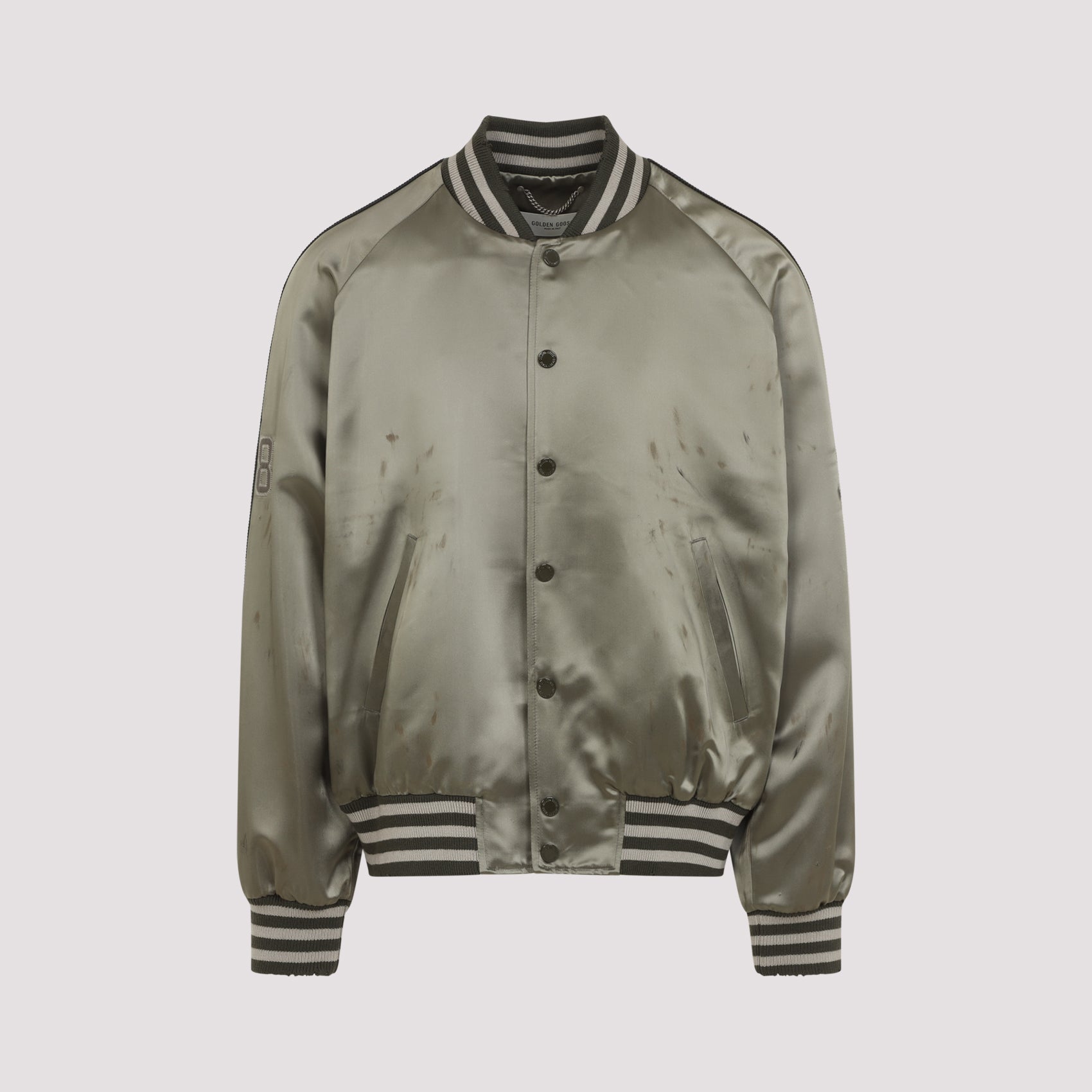Forest Green Acetate Bomber Jacket