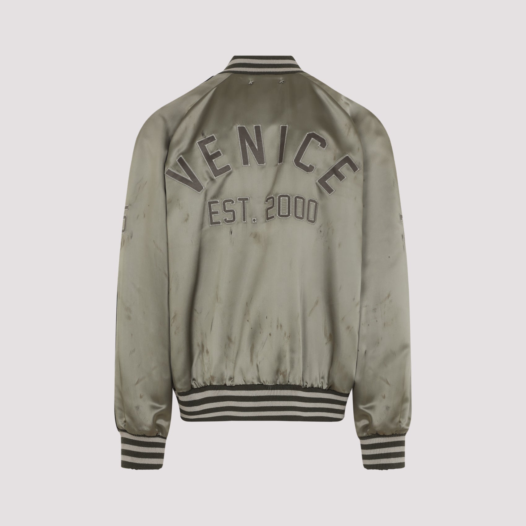 Forest Green Acetate Bomber Jacket