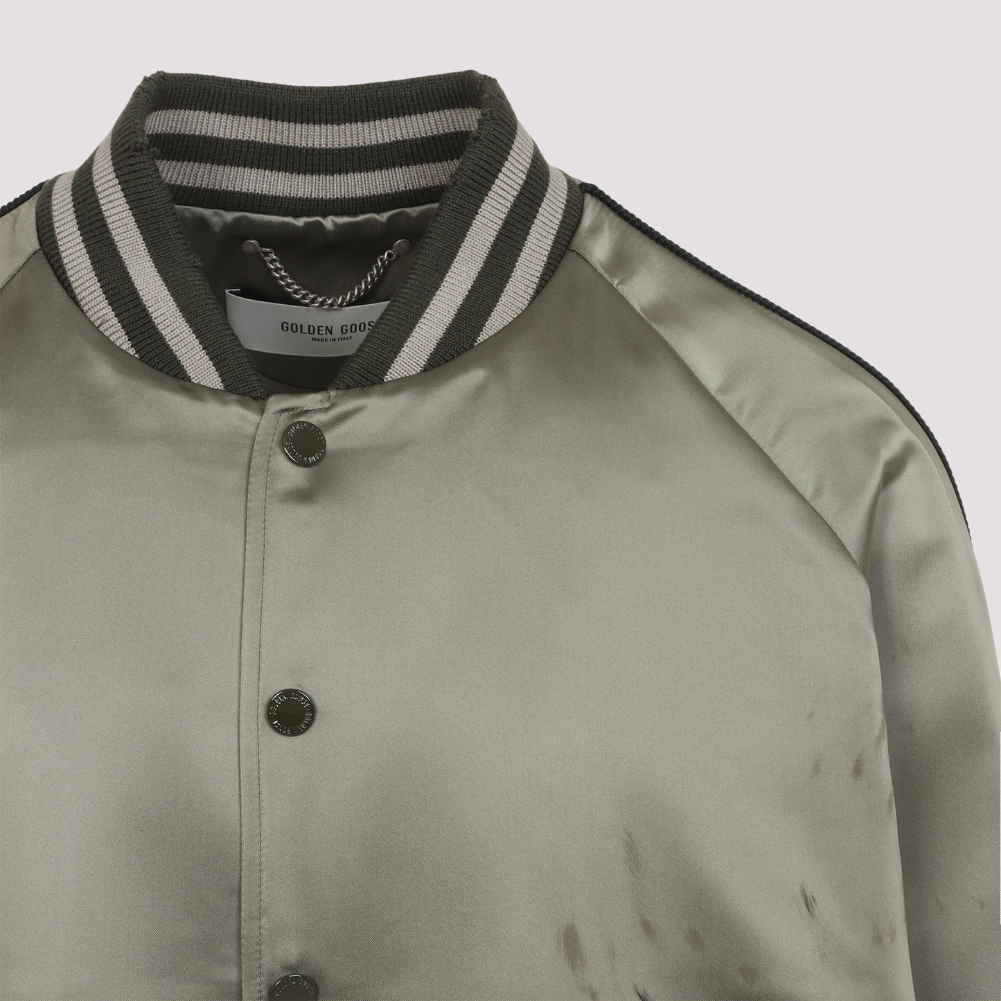 Forest Green Acetate Bomber Jacket