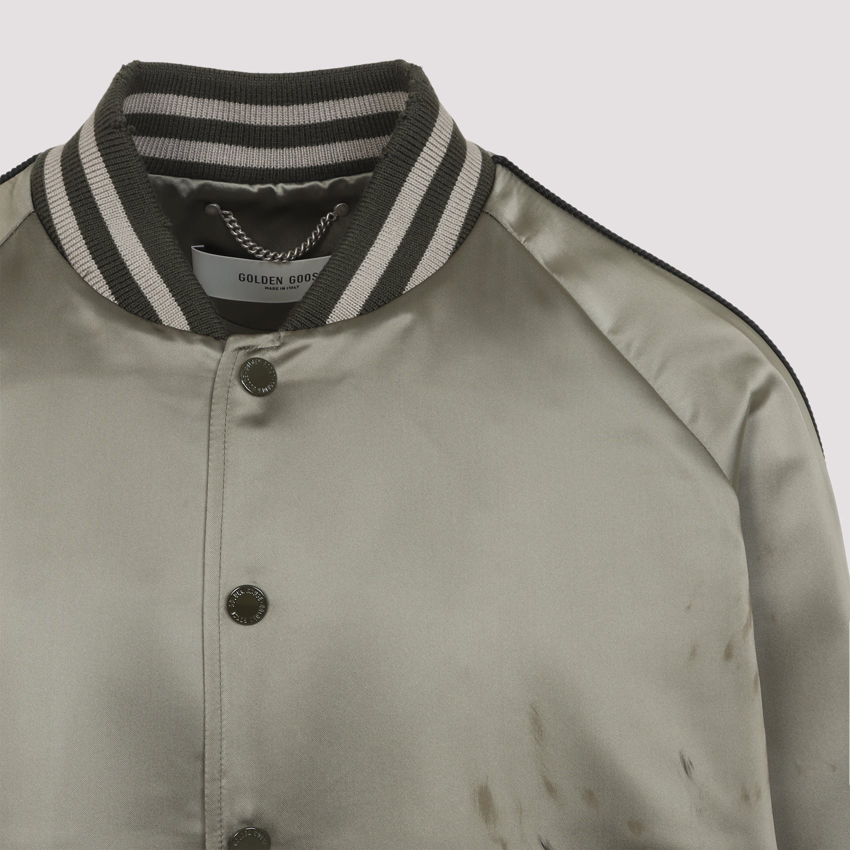 Forest Green Acetate Bomber Jacket