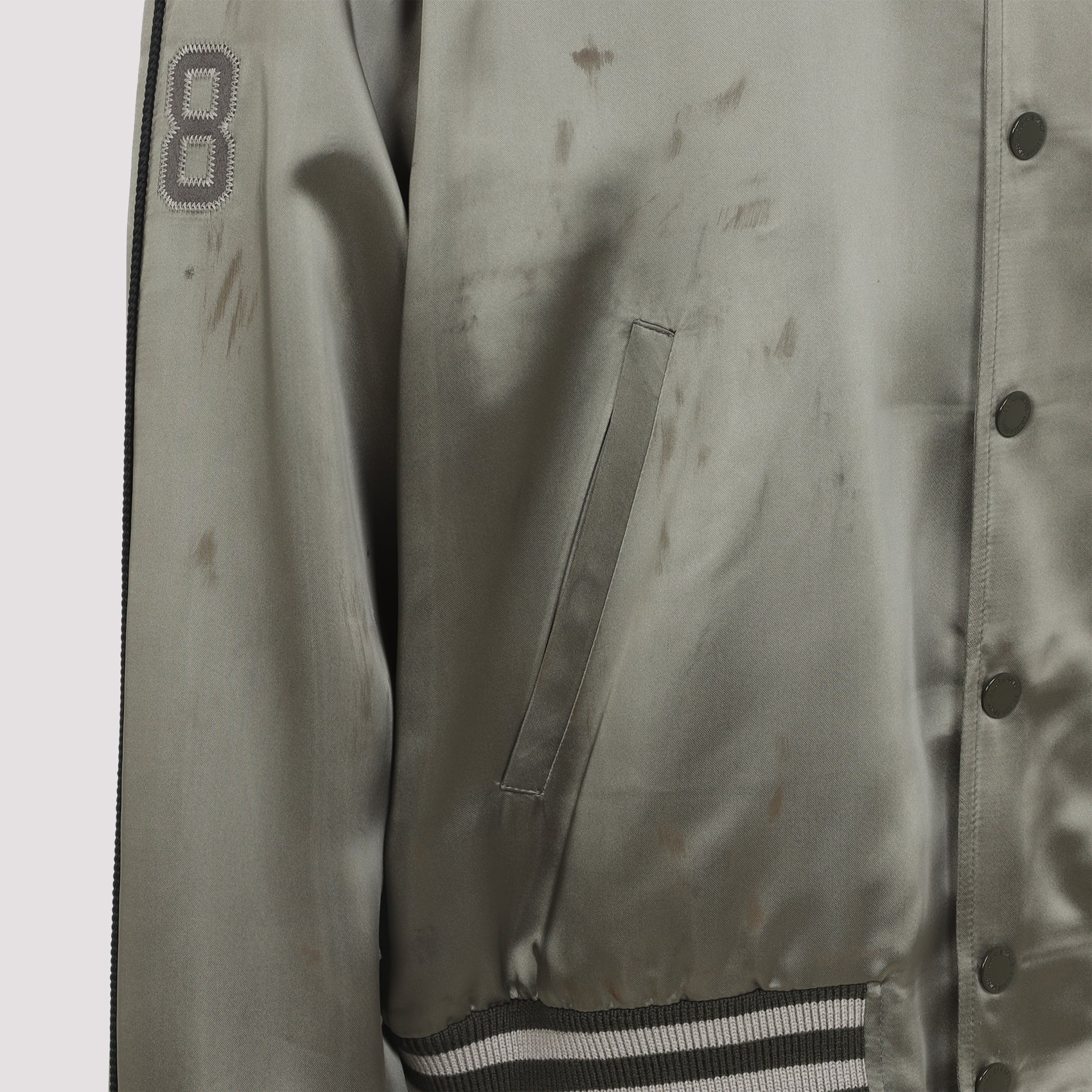 Forest Green Acetate Bomber Jacket