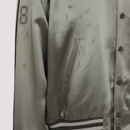 Forest Green Acetate Bomber Jacket