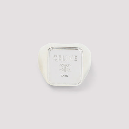 Silver Brass Square Signet Ring