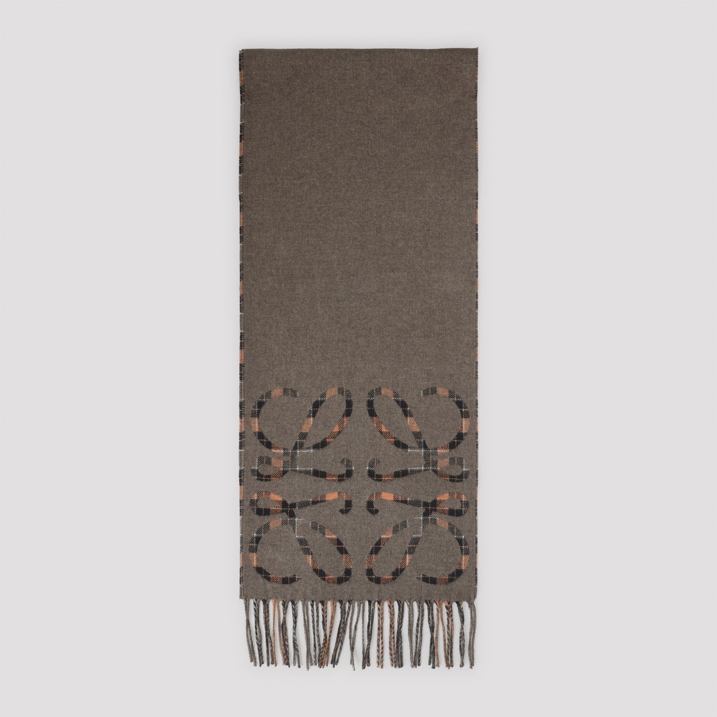 Brown 28X180 Anagram Silk and Cashmere Scarf