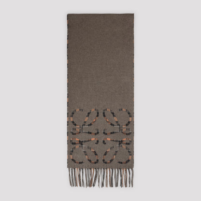 Brown 28X180 Anagram Silk and Cashmere Scarf
