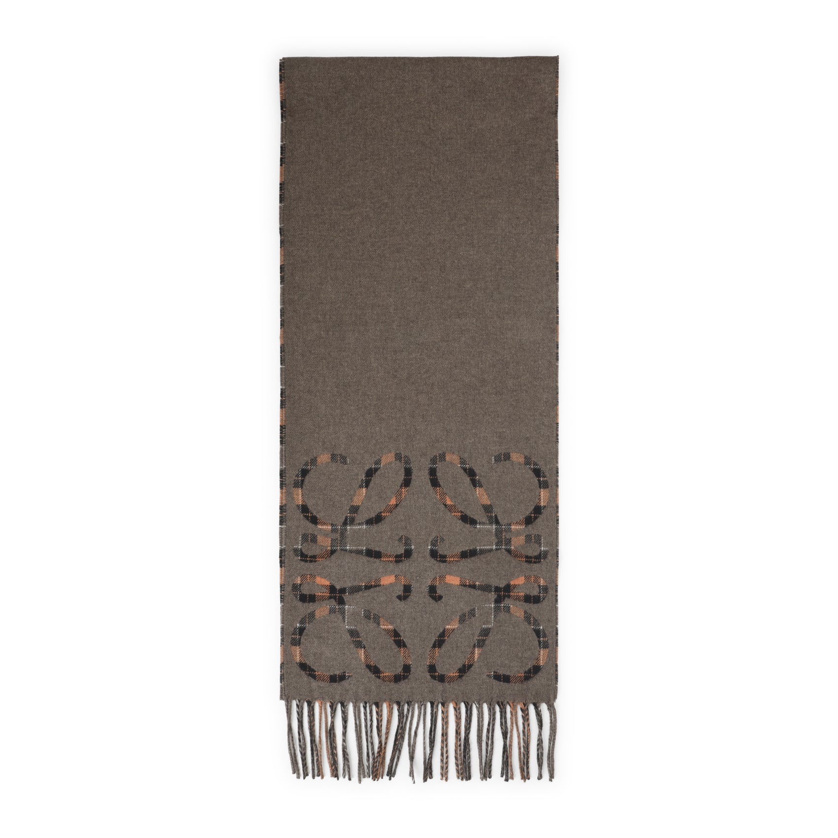 Brown 28X180 Anagram Silk and Cashmere Scarf