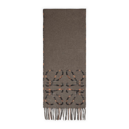 Brown 28X180 Anagram Silk and Cashmere Scarf
