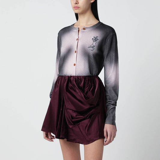 Pink/black dégradé-effect cardigan