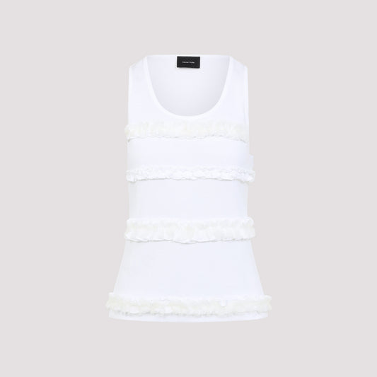 fitted ruffle frill tank top-image-1