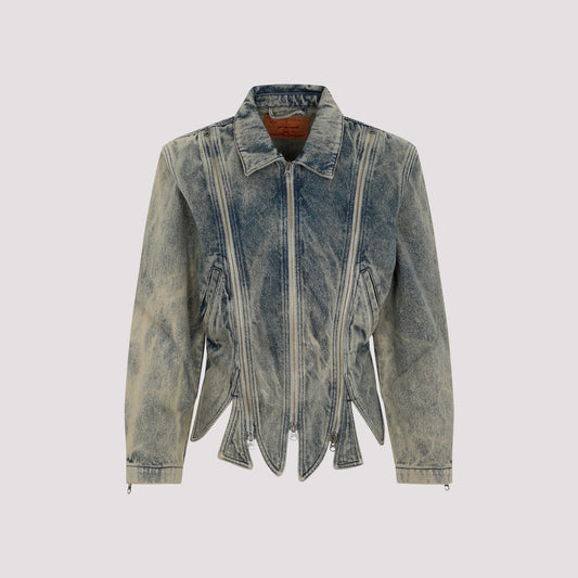 y/project tudor zip denim jacket-image-1