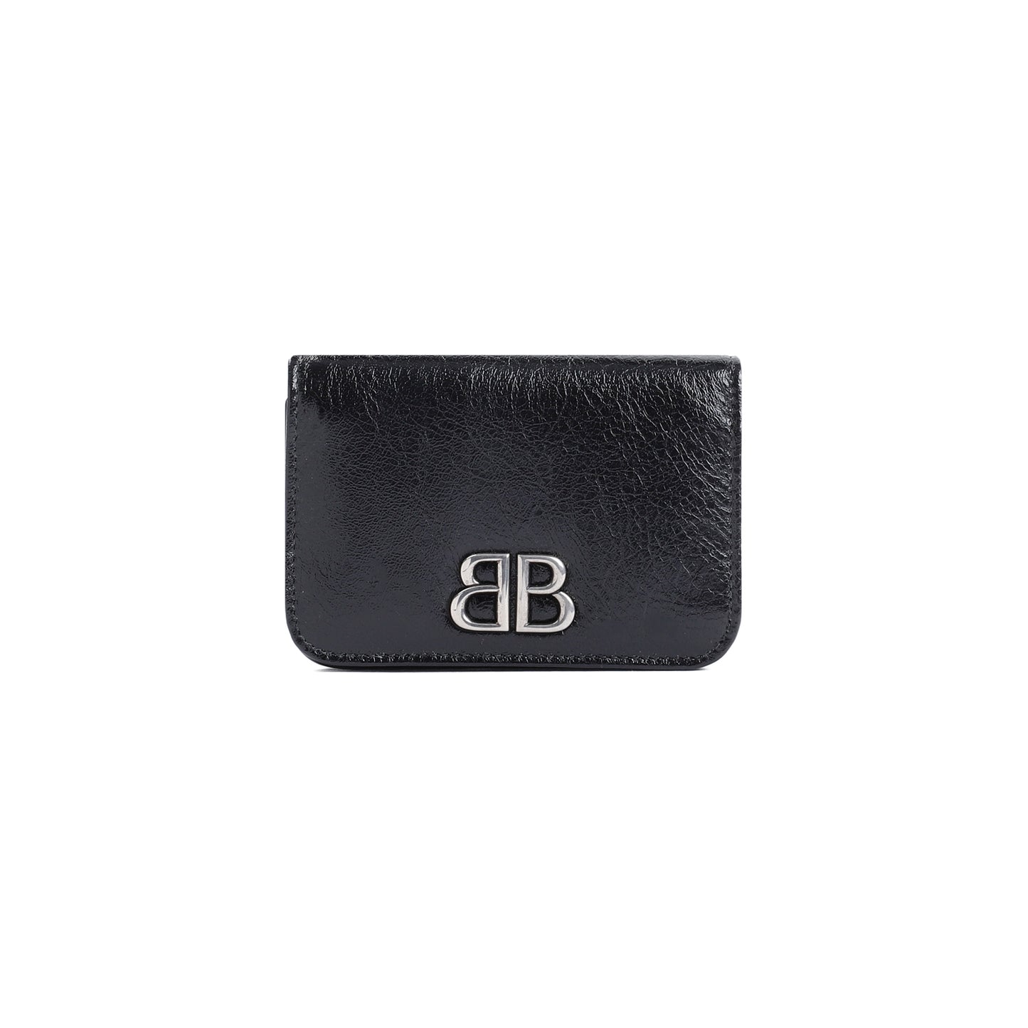 Black Monaco Fla Ca Hol Lamb Leather Credit Card Case