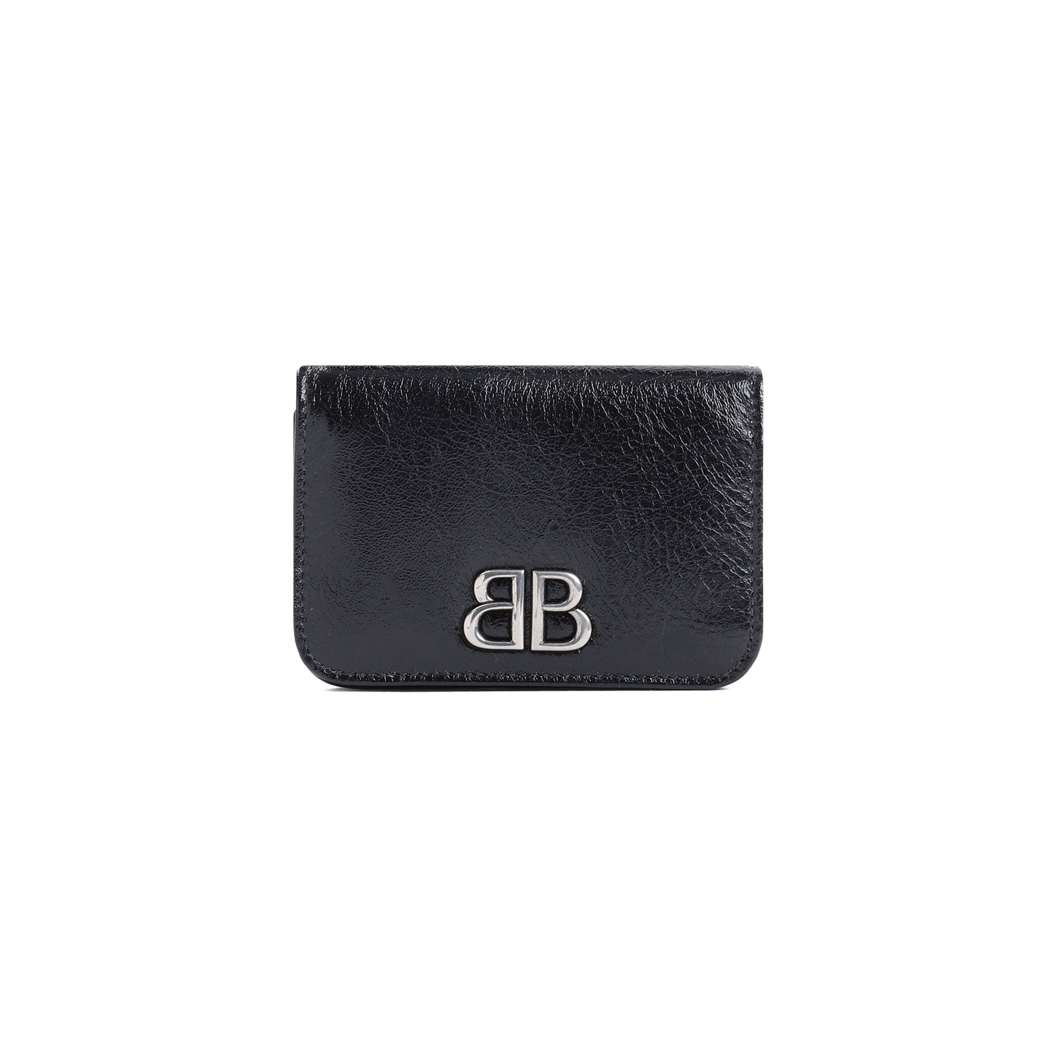 Black Monaco Fla Ca Hol Lamb Leather Credit Card Case